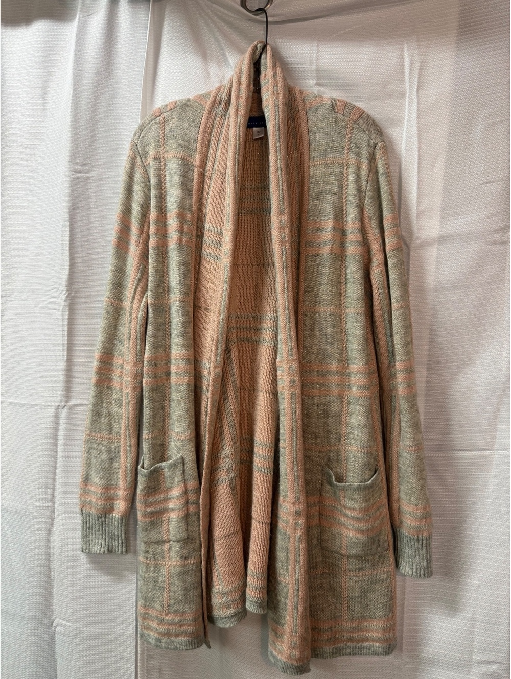 Simply Styled Women's XL Long Open Front Cardigan Sweater with Pockets